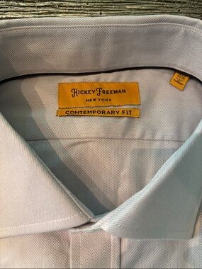 Hickey Freeman Men's Contemporary Fit Light Lavender/Grey dress shirt Shirt NWOT
